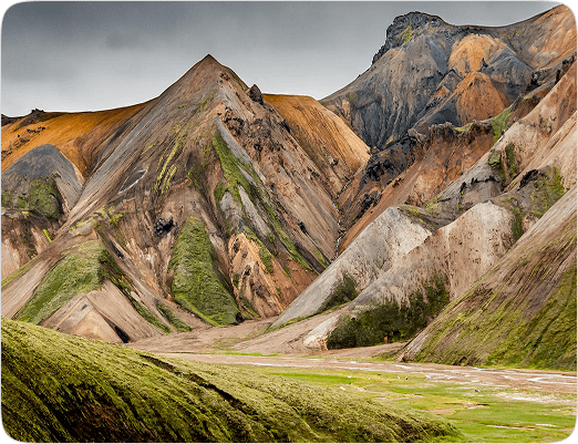 Iceland mountain valley landscape